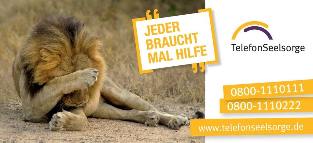 Bild Löwe der Telefonseelsorge - freiwillige Werbung
